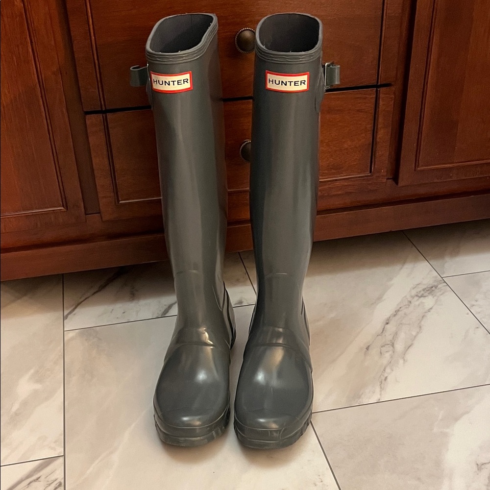 Hunter Charcoal Tall Rain Boots